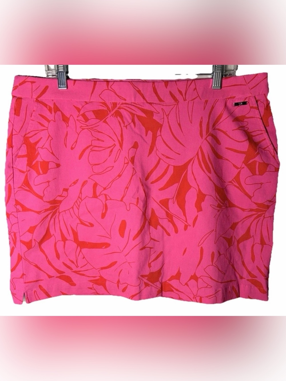 Rafaella Skort XXL Pink Tropical Print Golf Skirt Stretch Pockets